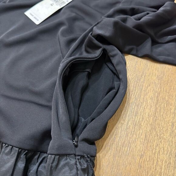 Lauren Ralph Lauren Off‎ Shoulder Dress Size 16 Taffeta Tiered Skirt Bow Belt - Picture 11 of 14